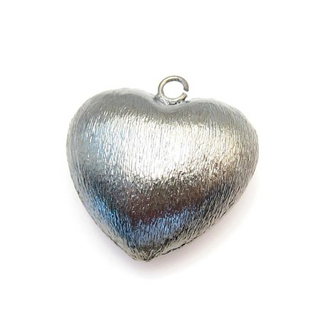 Hjerte børstet sort 26 mm