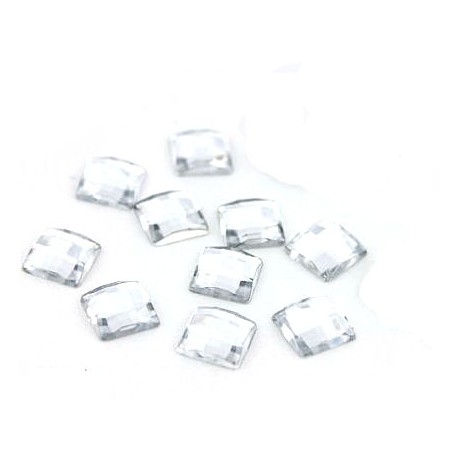 Spejl facet med flad bagside 8 mm - 2 stk