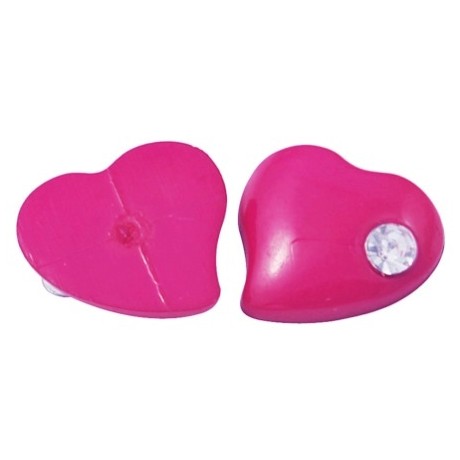Hjerte med sten pink 11 mm - 2 stk