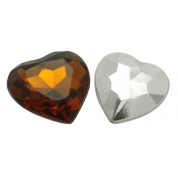 Store facet hjerter 16 mm - 4 stk