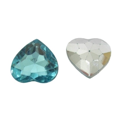 Store facet hjerte 16 mm - 4 stk