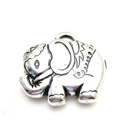 Stor sølv elefant 50 mm
