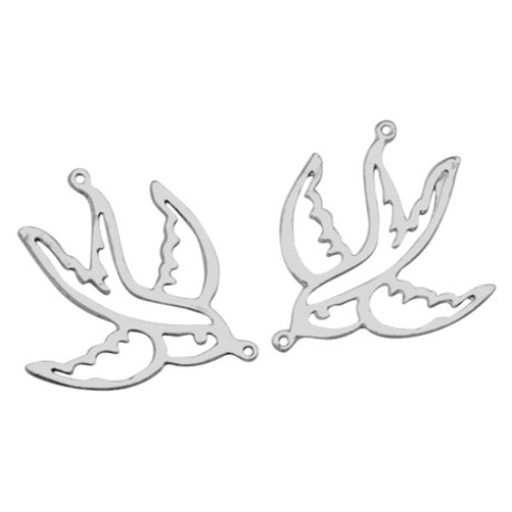 Fugle sølv 38 mm - 2 stk