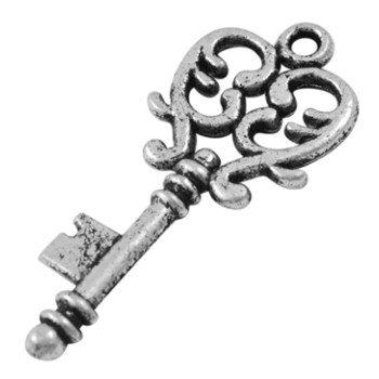 Sølv antik nøgle 33 mm - 2 stk