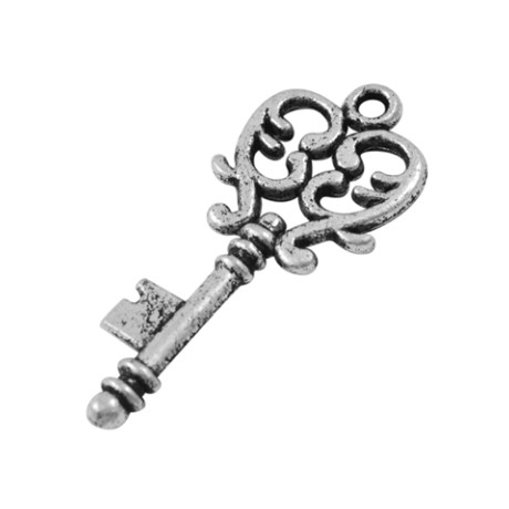 Sølv antik nøgle 33 mm - 2 stk