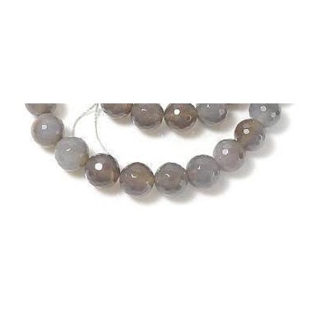 Natur agat facet Grå 10 / 1,5 mm - 4 stk