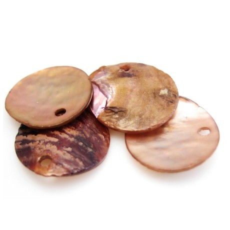 Rå rød - brun skaller 14 mm - 6 stk