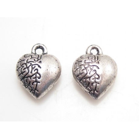 Hjerte med mønster 12 mm - 2 stk