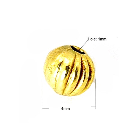 Gylden perle 4 /  mm - 25 STK