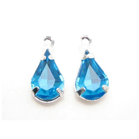 Vedhæng med stene turkis 13 mm - 1 par