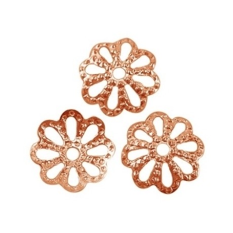 Blondeperle skål kobber 10 mm - 30 stk