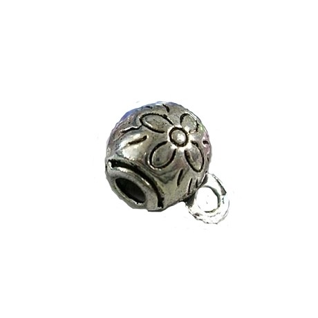 Vedhængsperle med blomster - 3 stk