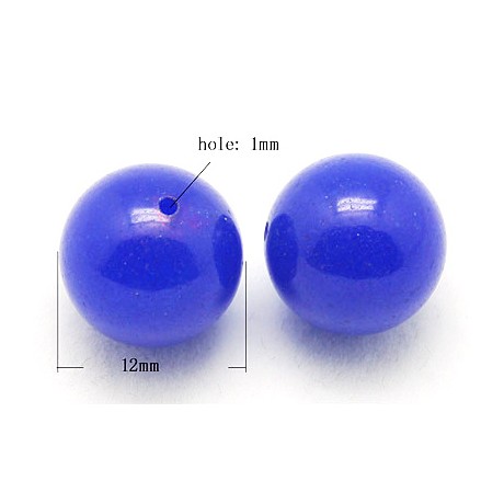 Anboret jade 12 mm blå - 2 stk