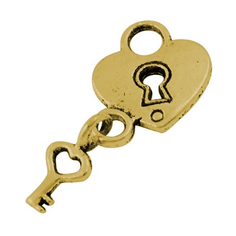 Hængelås med nøgle guld - 2 stk