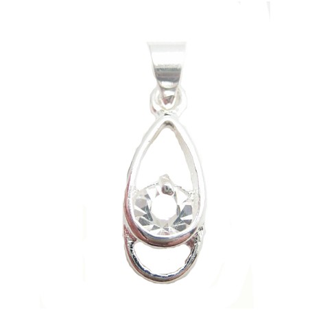 Vedhæng med zirkon 22 mm sølv - BILLIGT