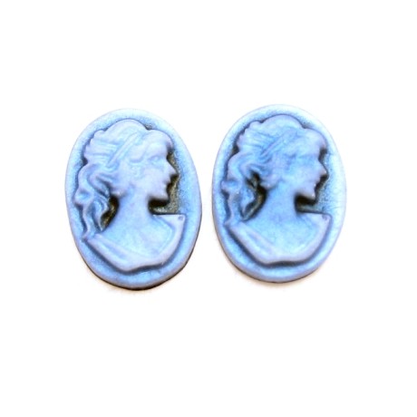 Cameo blå 10 x 13 mm - 2 stk