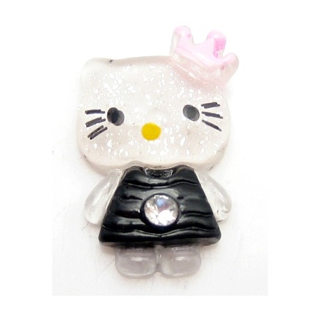 Hello Kitty sort med sten, flad bagside