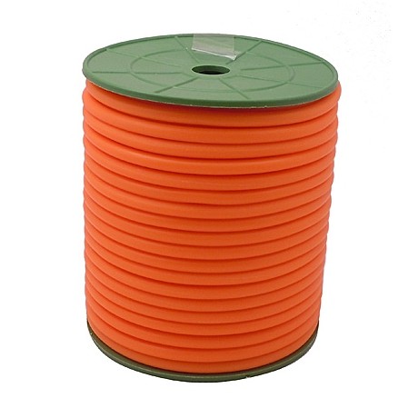 Gummi snøre rund 2 / 0,5 mm - NEON ORANGE - pr løb m