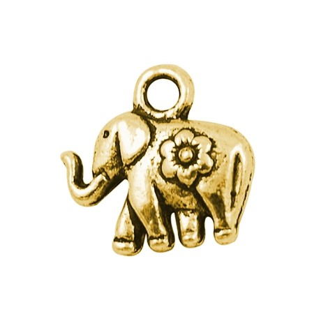 Elefant 12 mm guld - 2 STK