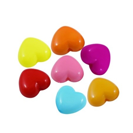 Hjerte i farvemix 10 mm - 50 STK