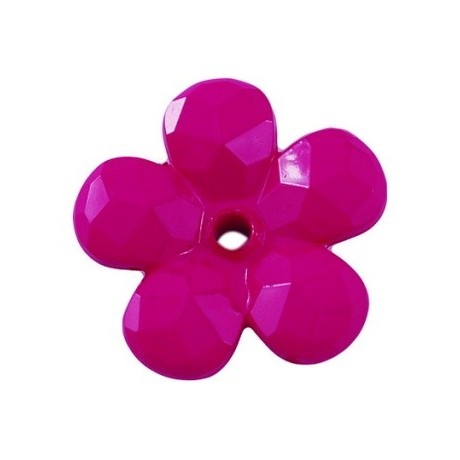 Blomst facetteret 22 mm Pink - 2 stk
