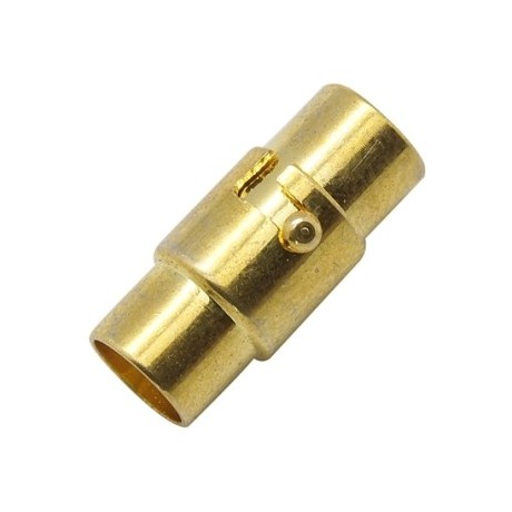 Bajonet magnet lås m/ enderør guld bel. 6mm indv. hul