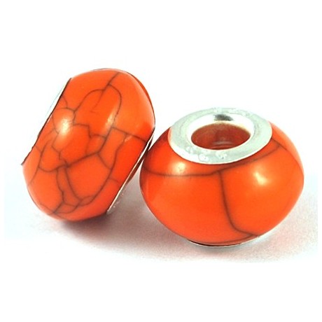 Resin led m/sterling sølv kerne ORANGE - 2 STK
