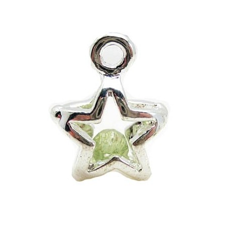 Stjerne sølv belagt  15 mm - SUPER FLOT