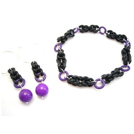 Armbånd og øreringe i gummi O-ringe