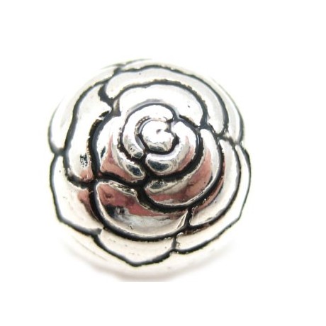 Rosen perle i sølv plate 12mm
