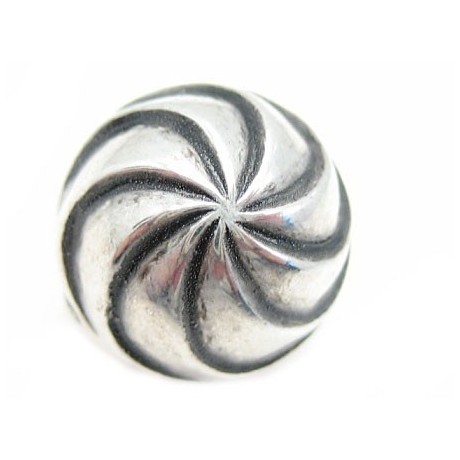 Sølv belagt perle med mønster 11mm