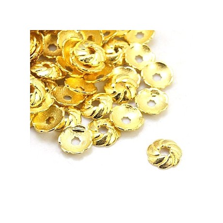 Perleskål 9 mm - guld - 20 stk