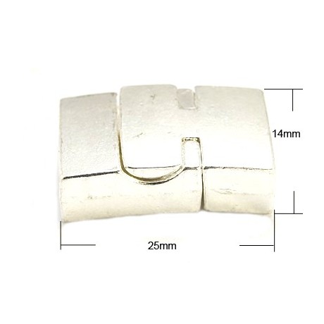 Rustik magnet lås - sølv - indv 11 x 5 mm