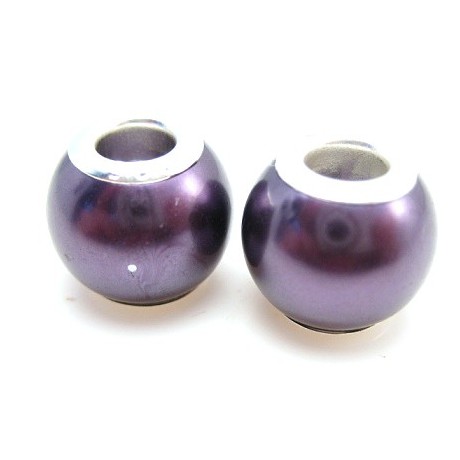 Voks perle led 11 / 5 mm - 2 STK - MØRK BLOMME