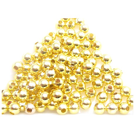 Guld perler 3 / 1,2 mm - 100 stk - GODT TILBUD