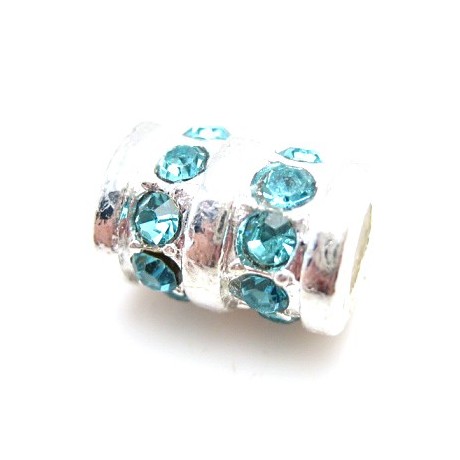Perle med stene 13 / 5 mm turkis