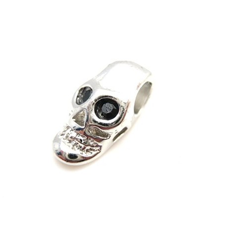 Dødningehoved / skelet 4 mm hul - sort