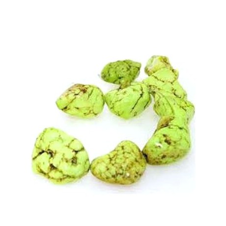 Howlite nuggets lime    - 6 stk