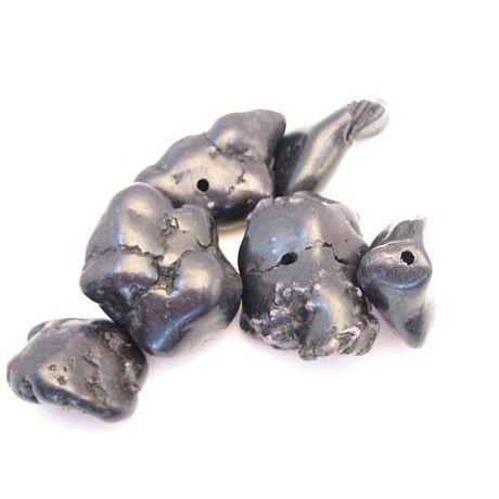 Howlite nuggets sort    - 5 stk