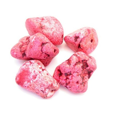 Howlite nuggets rosa mat    - 4 stk