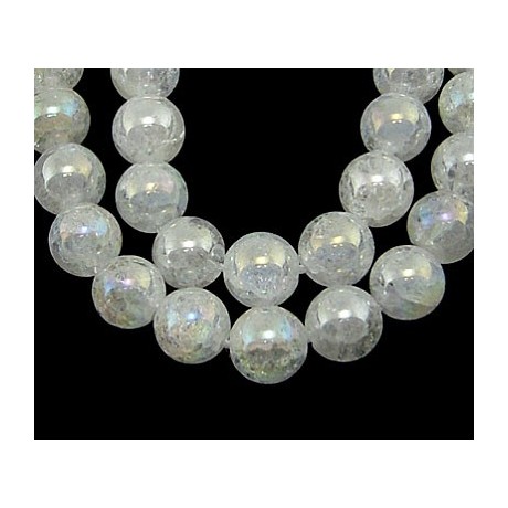 Bjerg krystal krakeleret 9 mm - 1 streng