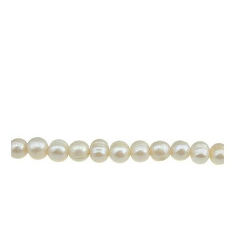 Ferskvandsperle 9-10 mm -hvid - 10stk