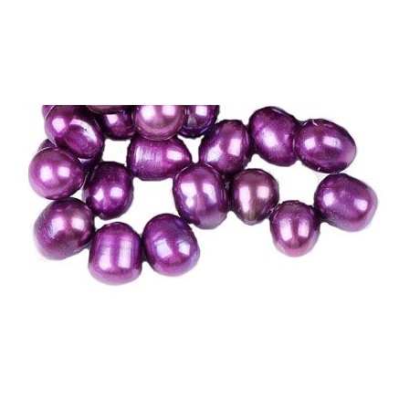 Ferskvandsperle 9-10 mm -lys fuchsia - 10stk