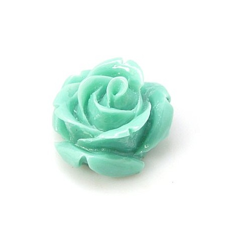 Resin rose turkis 15 mm - 2 stk