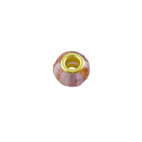 Glas led med guld kerne 14 / 5 mm -  rosa
