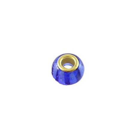 Glas led med guld kerne 14 / 5 mm - bla