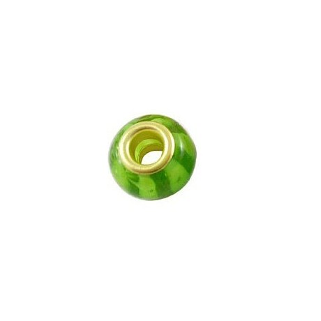 Glas led med guld kerne 14 / 5 mm - Grøn