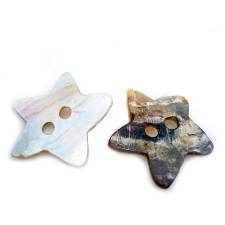 Perlemors Stjerne knap 13mm - pr stk