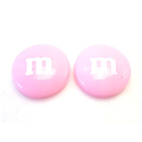 M & M   14 mm rosa - 2 stk