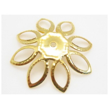Guld endekap 25mm - 6 stk